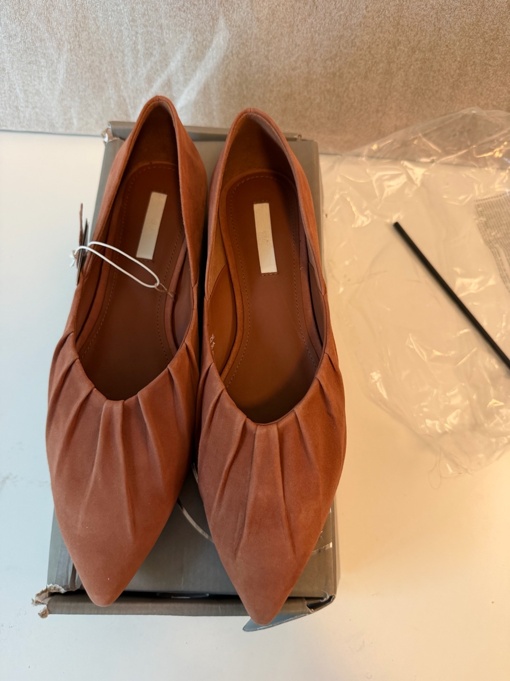 H&M suede flats | brown suede | size 8 | NWT
